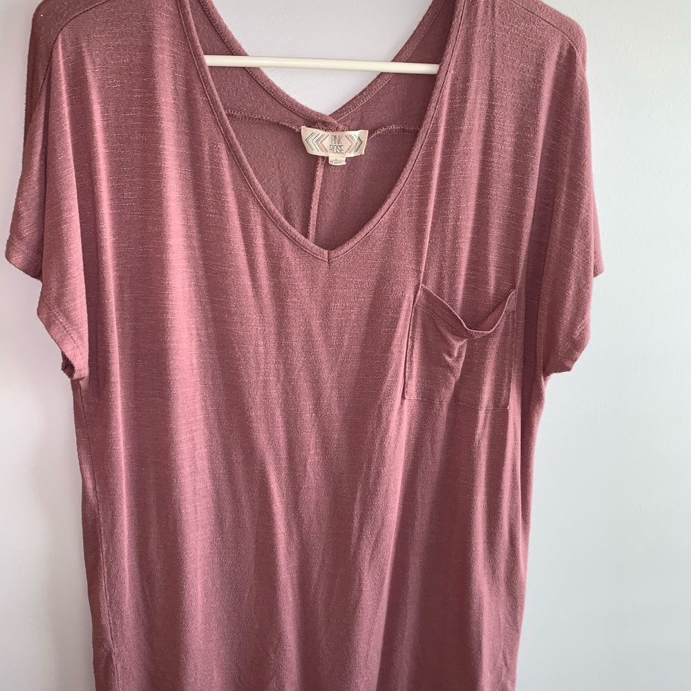 Pink rose, flowy shirt